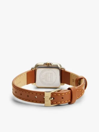 24 mm klocka med läderarmband