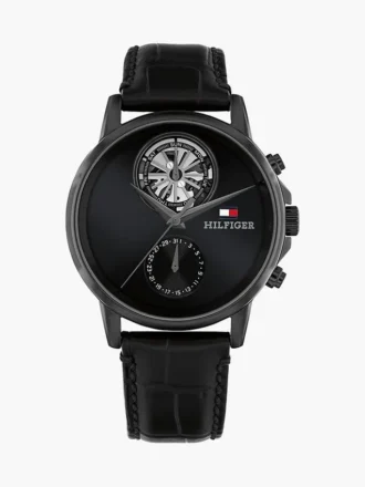 40 mm klocka med läderarmband
