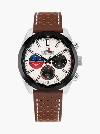 40 mm kronografklocka med läderarmband
