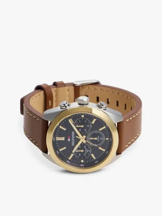 40 mm kronografklocka med läderarmband 40 mm kronografklocka med läderarmband