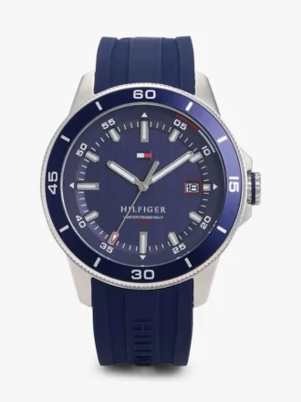 43 mm kronografklocka med silikonarmband