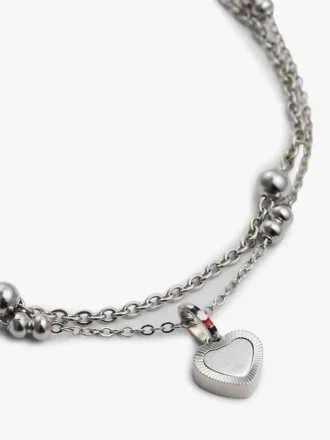 Armband med hjärtberlock i två lager