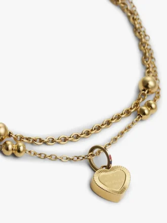 Armband med hjärtberlock i två lager