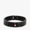 Armband med platta länkar och randiga detaljer Armband med platta länkar och randiga detaljer