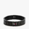 Armband med platta länkar och randiga detaljer Armband med platta länkar och randiga detaljer