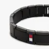 Armband med platta länkar och randiga detaljer Armband med platta länkar och randiga detaljer