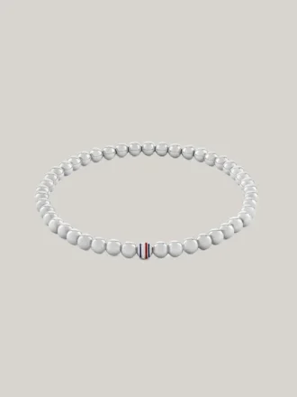 Armband med randiga metallpärlor