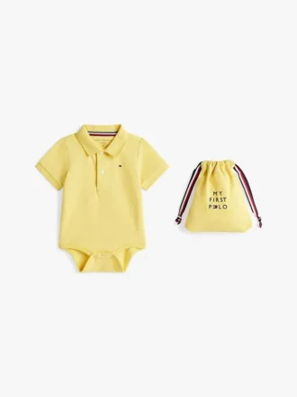 Baby-polo-body för spädbarn och presentpåse