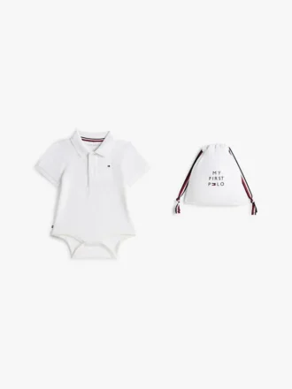 Baby-polo-body för spädbarn och presentpåse