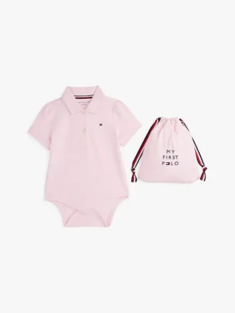 Baby-polo-body för spädbarn och presentpåse