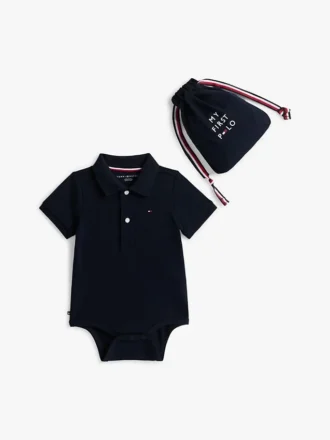 Baby-polo-body för spädbarn och presentpåse