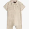 Baby-polo-overall i kabelstickat för spädbarn