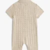 Baby-polo-overall i kabelstickat för spädbarn