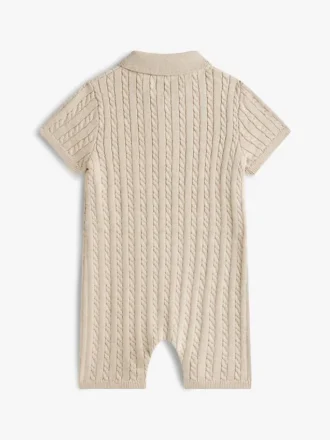 Baby-polo-overall i kabelstickat för spädbarn