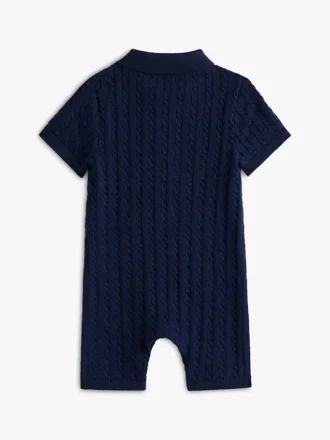 Baby-polo-overall i kabelstickat för spädbarn
