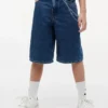 Baggy jeansshorts med graffititryck för barn Baggy jeansshorts med graffititryck för barn