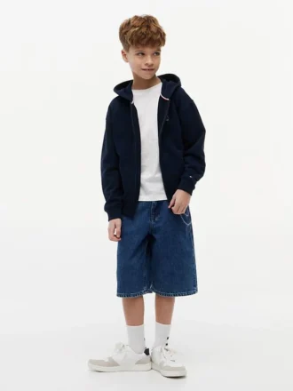 Baggy jeansshorts med graffititryck för barn