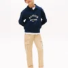 Barn-sweatshirt med rundad krage och Hilfiger-tryck