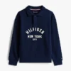 Barn-sweatshirt med rundad krage och Hilfiger-tryck