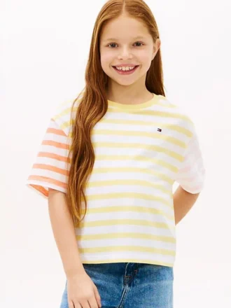 Barn-T-shirt med blandade ränder