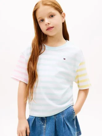 Barn-T-shirt med blandade ränder