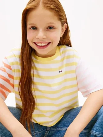Barn-T-shirt med blandade ränder