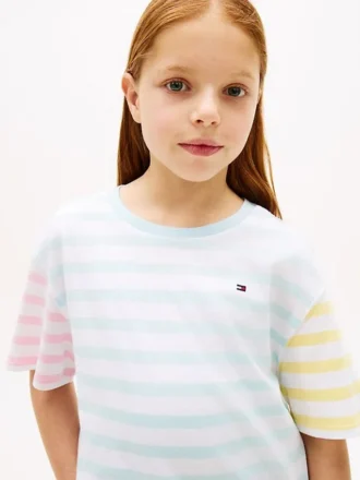 Barn-T-shirt med blandade ränder