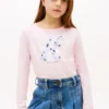 Barn-T-shirt med blommigt monogram