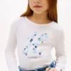Barn-T-shirt med blommigt monogram