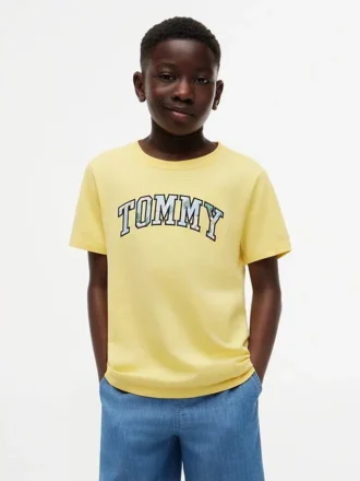 Barn-T-shirt med blommigt Tommy-logo