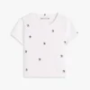 Barn-T-shirt med broderad stjärna och ribbad krage