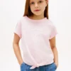 Barn-T-shirt med Hilfiger-logotyp och knytning fram