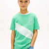 Barn-T-shirt med monogram och randigt mönster