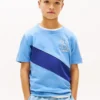 Barn-T-shirt med monogram och randigt mönster