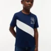 Barn-T-shirt med monogram och randigt mönster