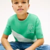 Barn-T-shirt med monogram och randigt mönster