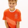 Barn-T-shirt med monogram och randigt mönster