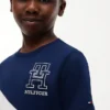 Barn-T-shirt med monogram och randigt mönster