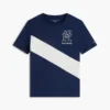 Barn-T-shirt med monogram och randigt mönster