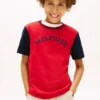 Barn-T-shirt med monotyp-logotyp och färgblock