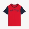 Barn-T-shirt med monotyp-logotyp och färgblock