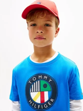 Barn-T-shirt med seglingscirkel-logo