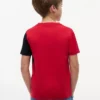 Barn-T-shirt med vertikala färgblock och logotyp