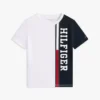 Barn-T-shirt med vertikala färgblock och logotyp