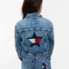 Barnjacka i denim med broderad stjärna