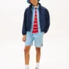 Barnshorts i denim med vågigt flaggmönster