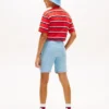 Barnshorts i denim med vågigt flaggmönster