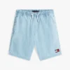 Barnshorts i denim med vågigt flaggmönster