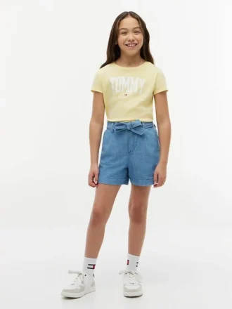 Barnshorts i stretch med bälte