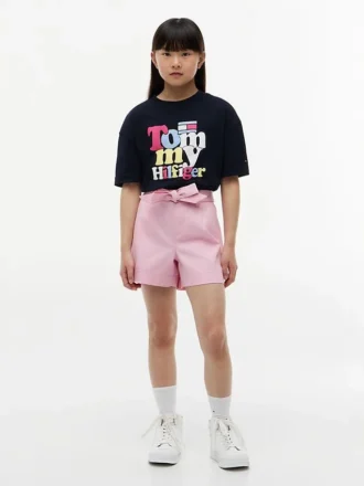 Barnshorts i stretch med bälte